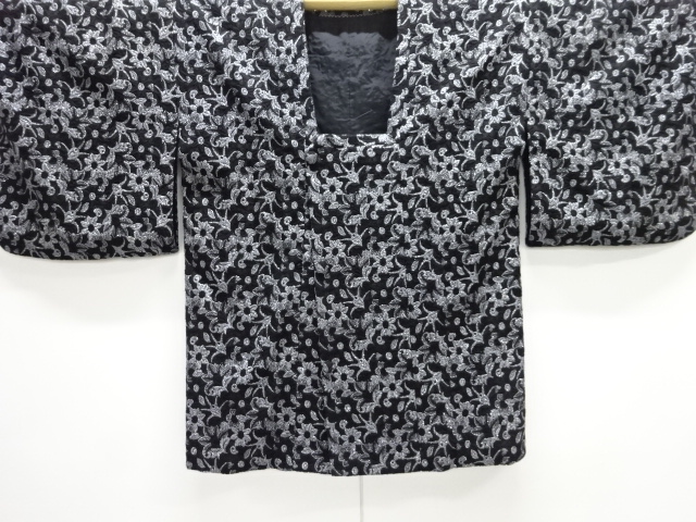 JAPANESE KIMONO / ANTIQUE MICHIYUKI COAT / TAISHO ROMAN STYLE / WOVEN FLOWER